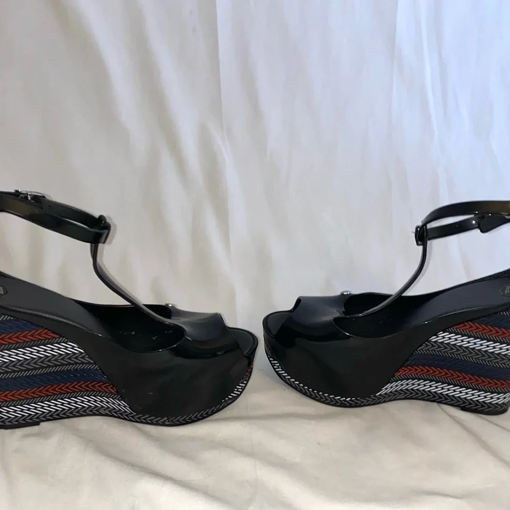 Melissa Peace T-Strap Peep Toe Wedges